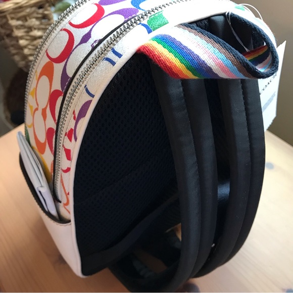 🌈 Coach Mini Court Backpack In Rainbow Signature Canvas - Picture 8 of 12